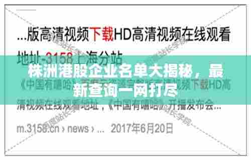 株洲港股企业名单大揭秘，最新查询一网打尽