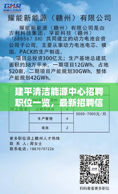 建平清洁能源中心招聘职位一览，最新招聘信息不容错过