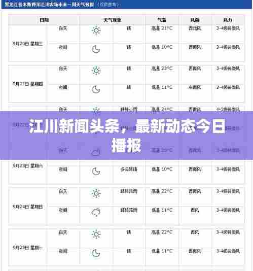 江川新闻头条，最新动态今日播报