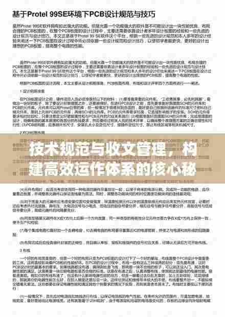 技术规范与收文管理，构建高效运作体系的核心秘诀