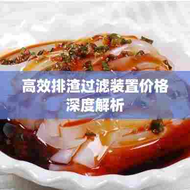 高效排渣过滤装置价格深度解析