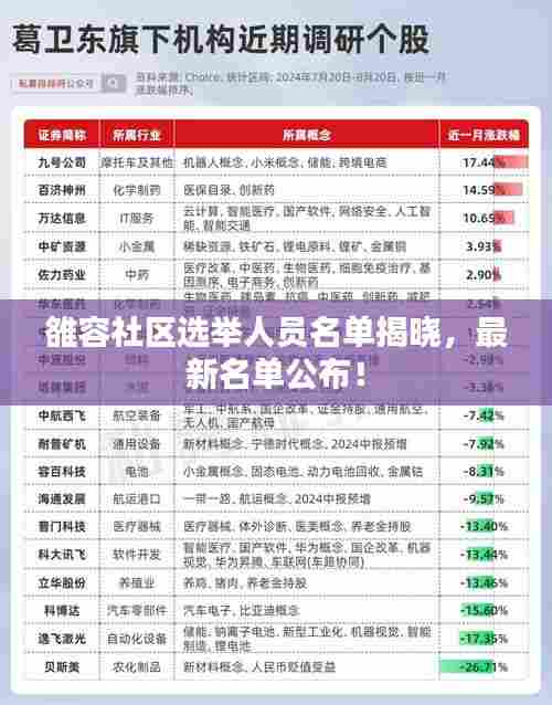 雒容社区选举人员名单揭晓，最新名单公布！