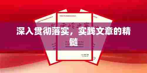 深入贯彻落实,实践文章的精髓