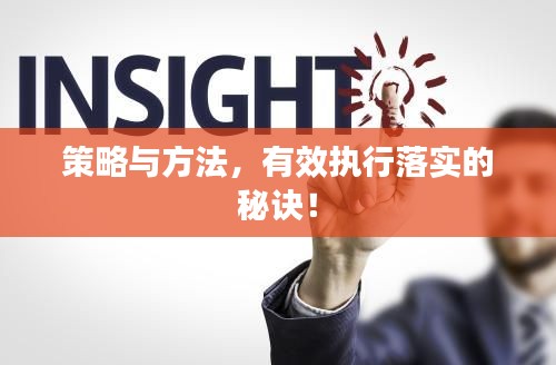 策略与方法，有效执行落实的秘诀！