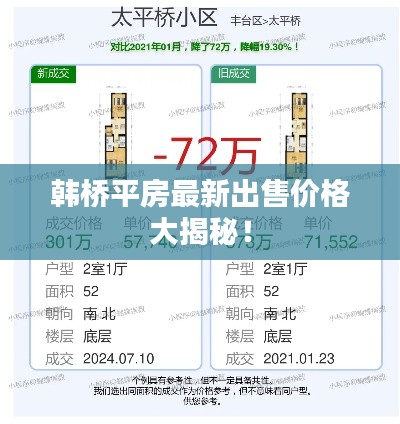 韩桥平房最新出售价格大揭秘！