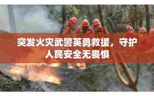 突发火灾武警英勇救援，守护人民安全无畏惧