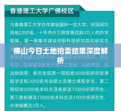 佛山今日土地拍卖结果深度解析